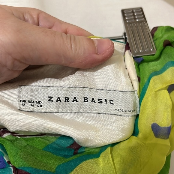 Zara Strapless Floral Lined Midi Dress with Side Zipper a266 - Picture 3 of 5